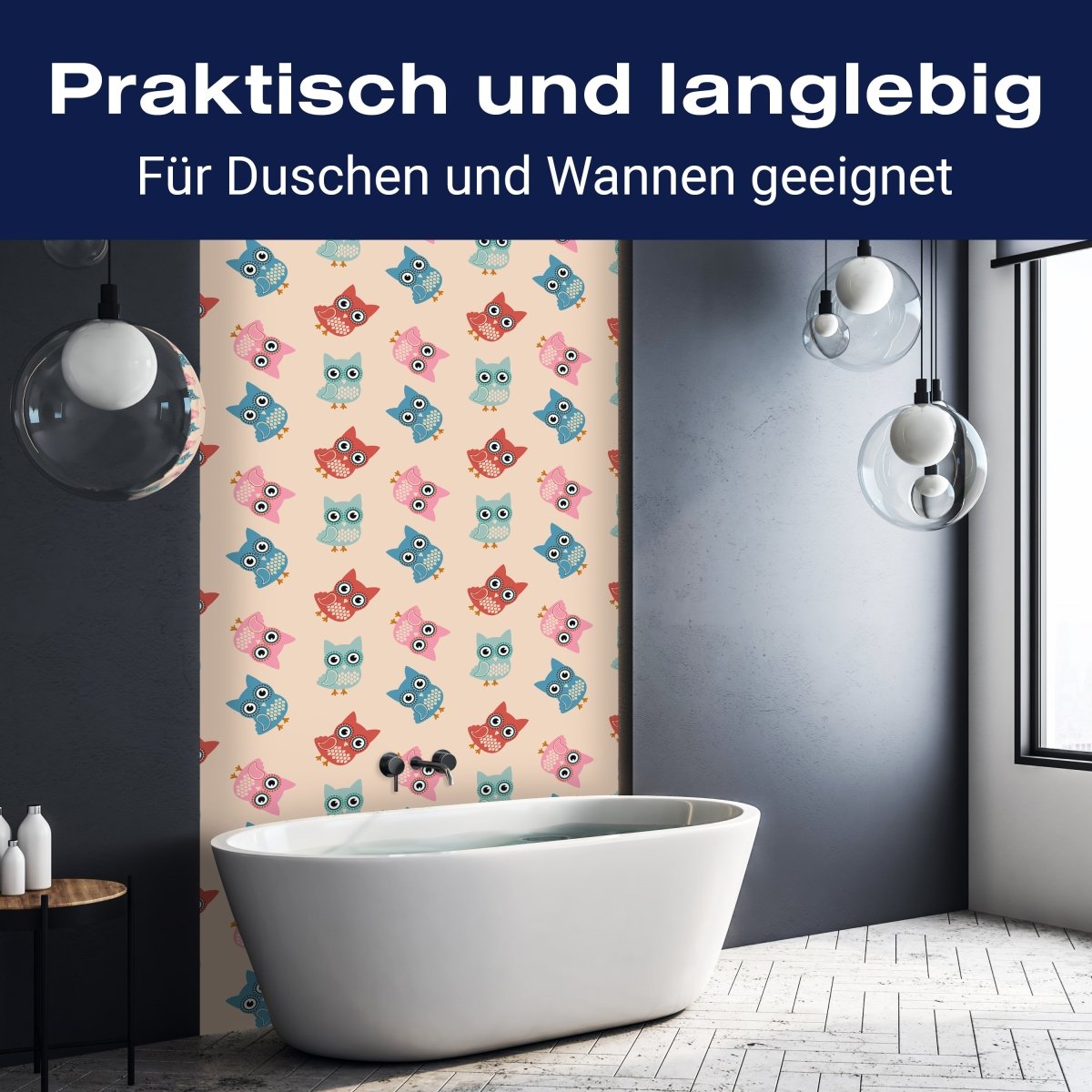 Duschwand Eulen-buntes Muster M0988 entdecken - Bild 3 Duschwand Eulen-buntes Muster M0988 entdecken - Bild 3