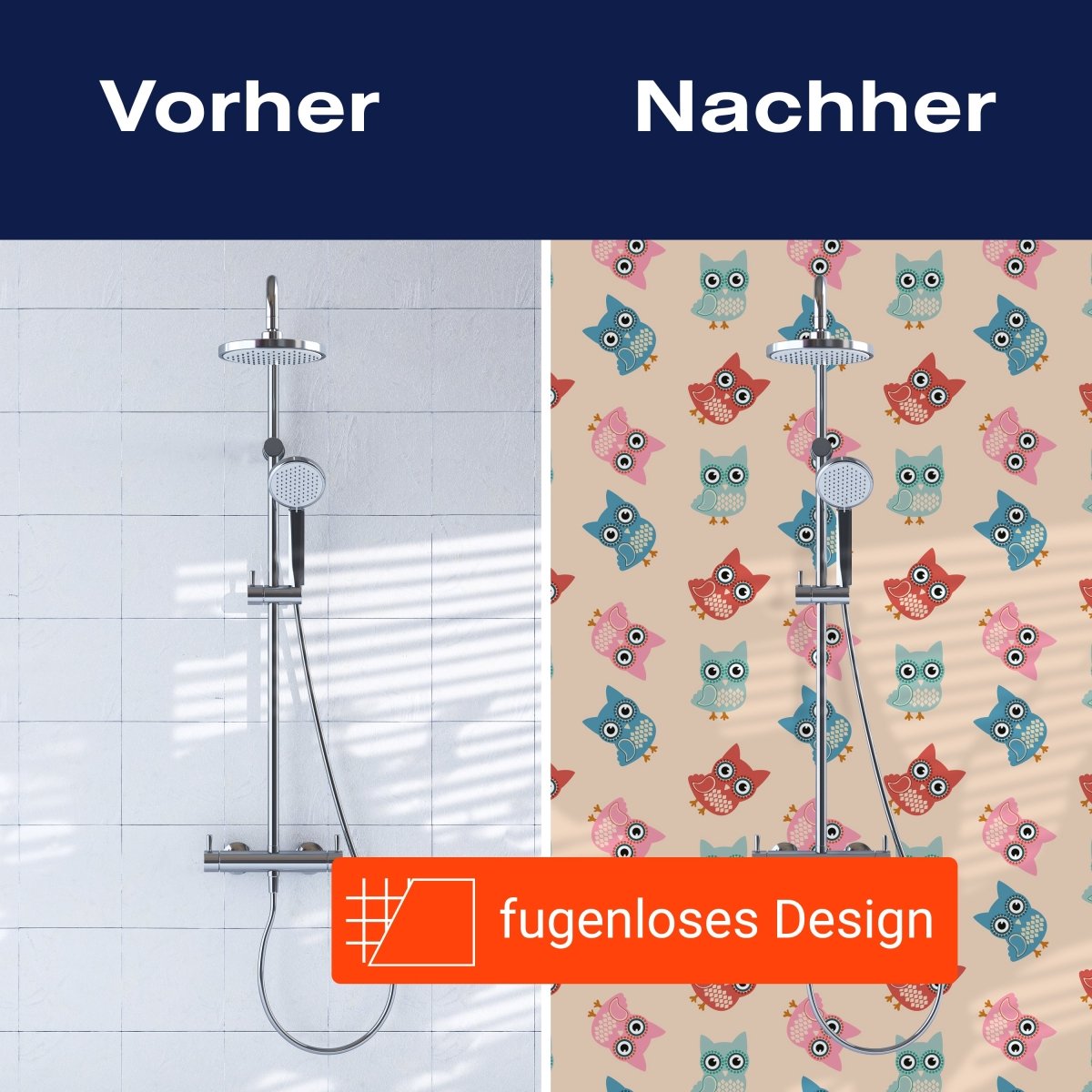 Duschwand Eulen-buntes Muster M0988 entdecken - Bild 9 Duschwand Eulen-buntes Muster M0988 entdecken - Bild 9
