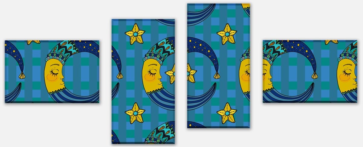 Leinwandbild Mehrteiler Schläfriger Mond M0990 Leinwandbild Mehrteiler Schläfriger Mond M0990