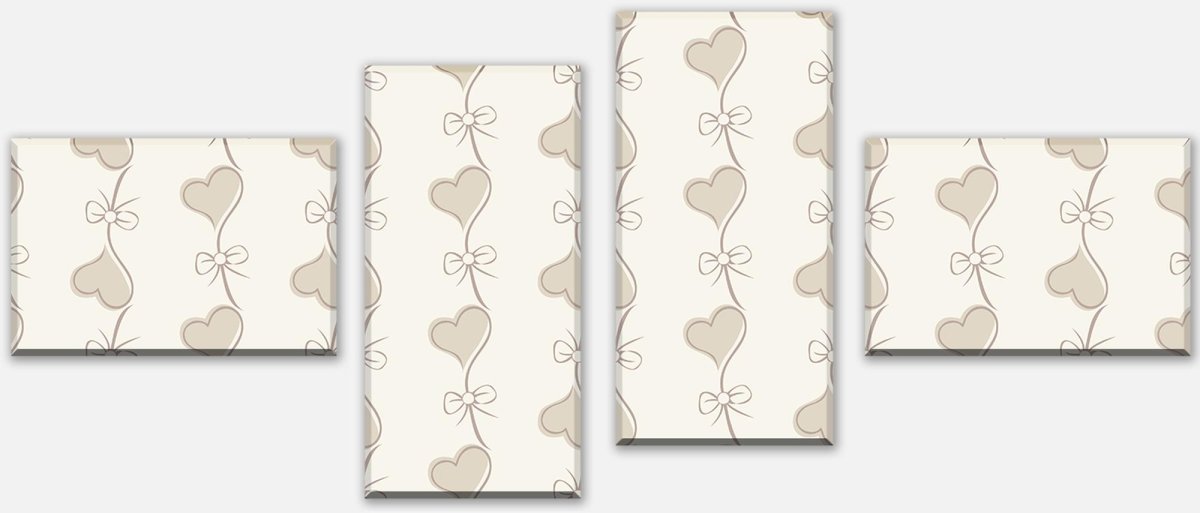 Leinwandbild Mehrteiler Retro Herzen auf Beige Hintergrund M0993 Leinwandbild Mehrteiler Retro Herzen auf Beige Hintergrund M0993