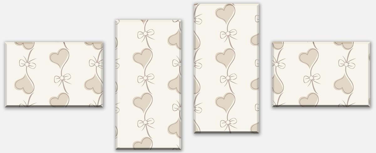 Leinwandbild Mehrteiler Retro Herzen auf Beige Hintergrund M0993 Leinwandbild Mehrteiler Retro Herzen auf Beige Hintergrund M0993