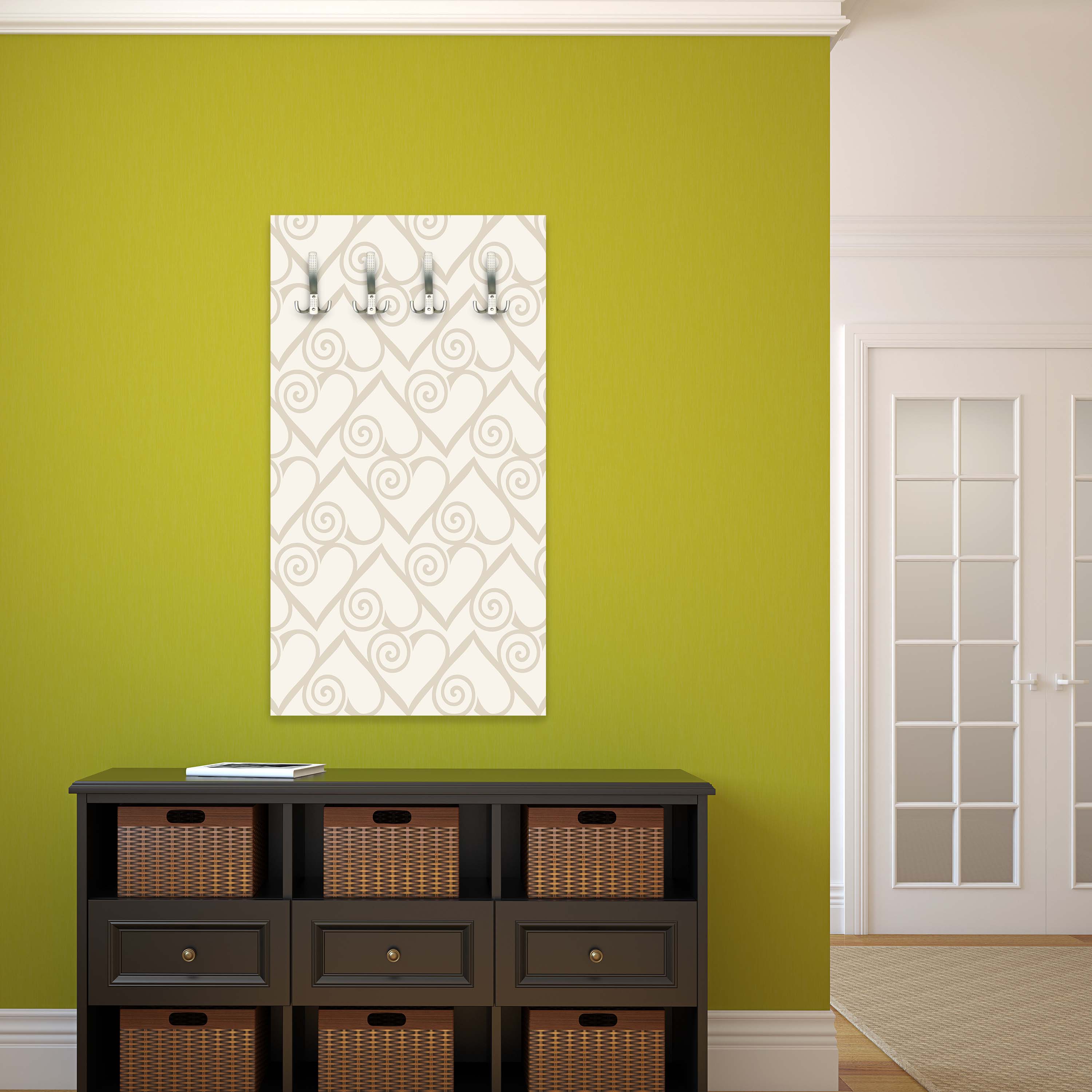 Garderobe Herzmuster auf beige Hintergrund M0994 entdecken - Bild 2 Garderobe Herzmuster auf beige Hintergrund M0994 entdecken - Bild 2