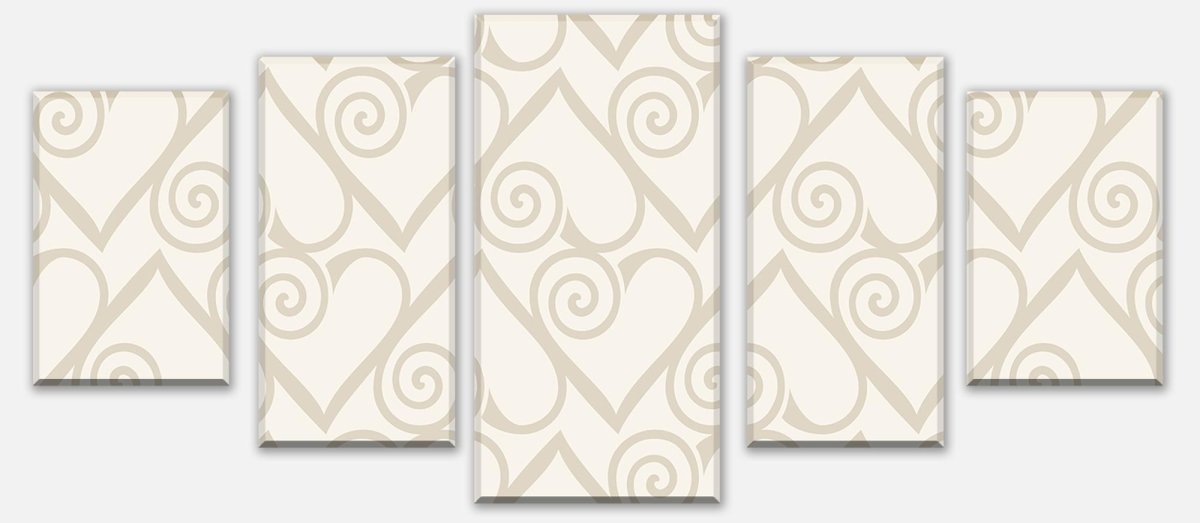 Leinwandbild Mehrteiler Herzmuster auf beige Hintergrund M0994 entdecken - Bild 1 Leinwandbild Mehrteiler Herzmuster auf beige Hintergrund M0994 entdecken - Bild 1
