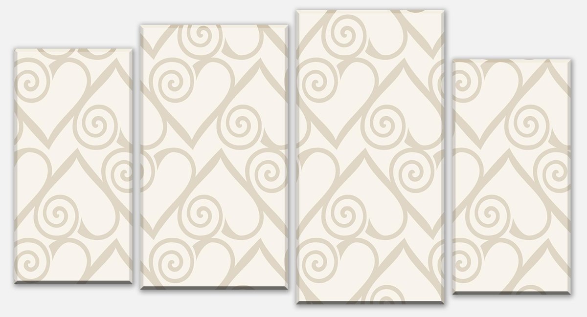 Leinwandbild Mehrteiler Herzmuster auf beige Hintergrund M0994 Leinwandbild Mehrteiler Herzmuster auf beige Hintergrund M0994