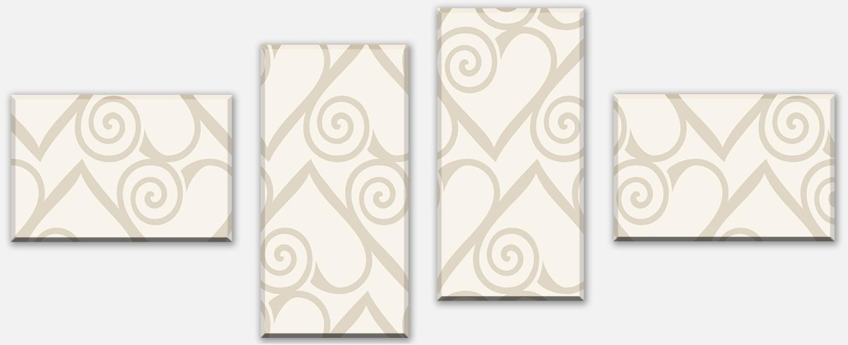 Leinwandbild Mehrteiler Herzmuster auf beige Hintergrund M0994 Leinwandbild Mehrteiler Herzmuster auf beige Hintergrund M0994