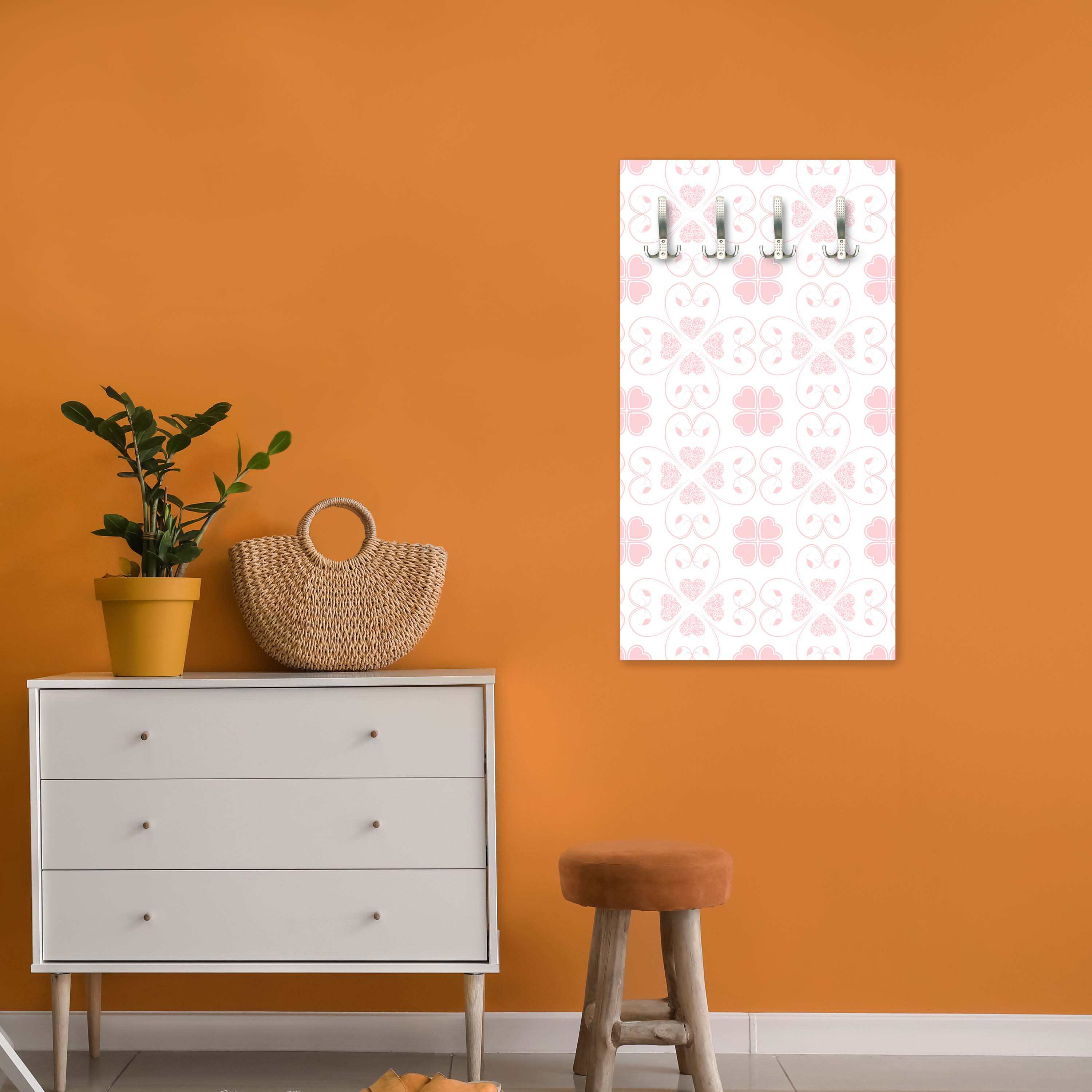 Garderobe Rosa Herzmuster M0995 entdecken - Bild 2 Garderobe Rosa Herzmuster M0995 entdecken - Bild 2