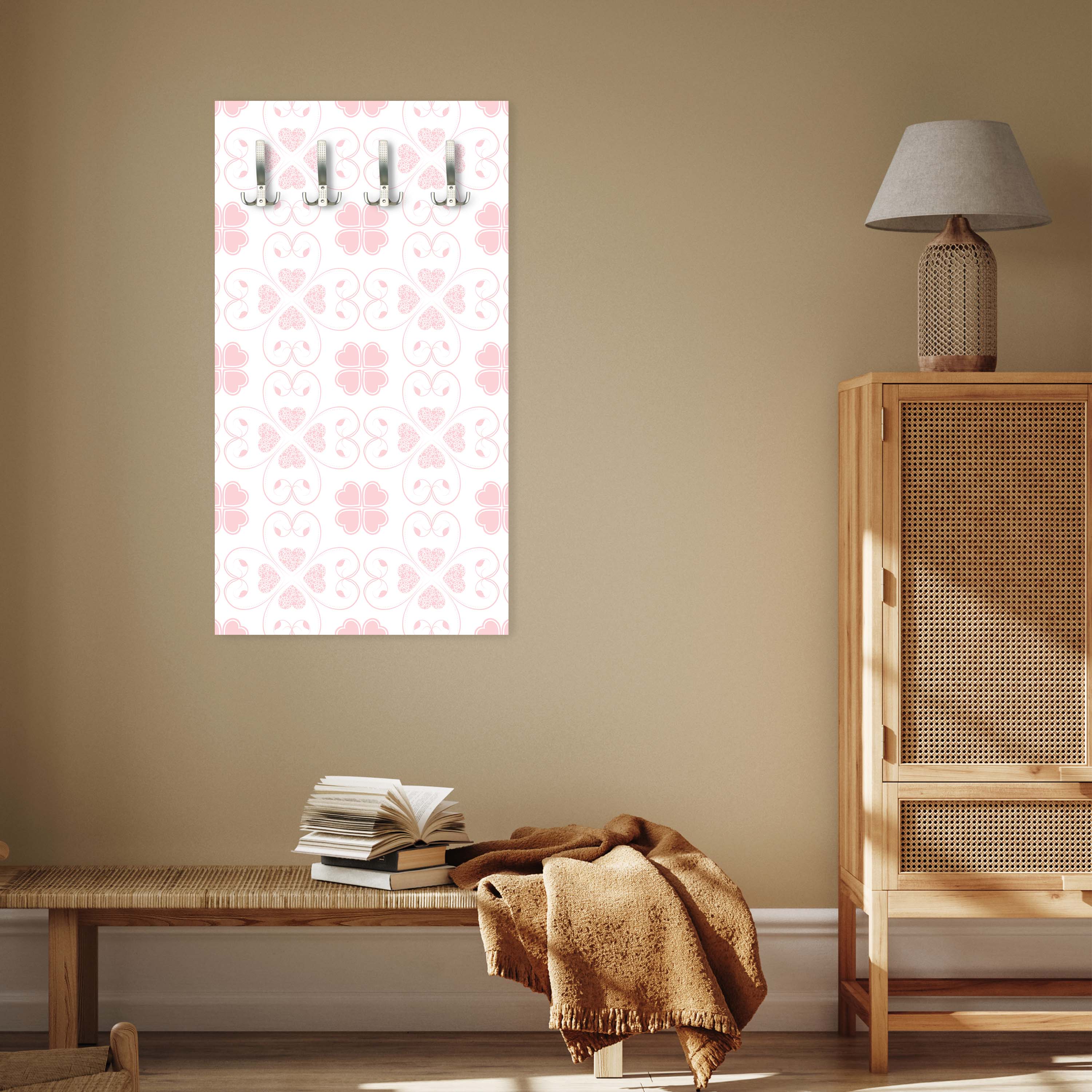 Garderobe Rosa Herzmuster M0995 entdecken - Bild 3 Garderobe Rosa Herzmuster M0995 entdecken - Bild 3