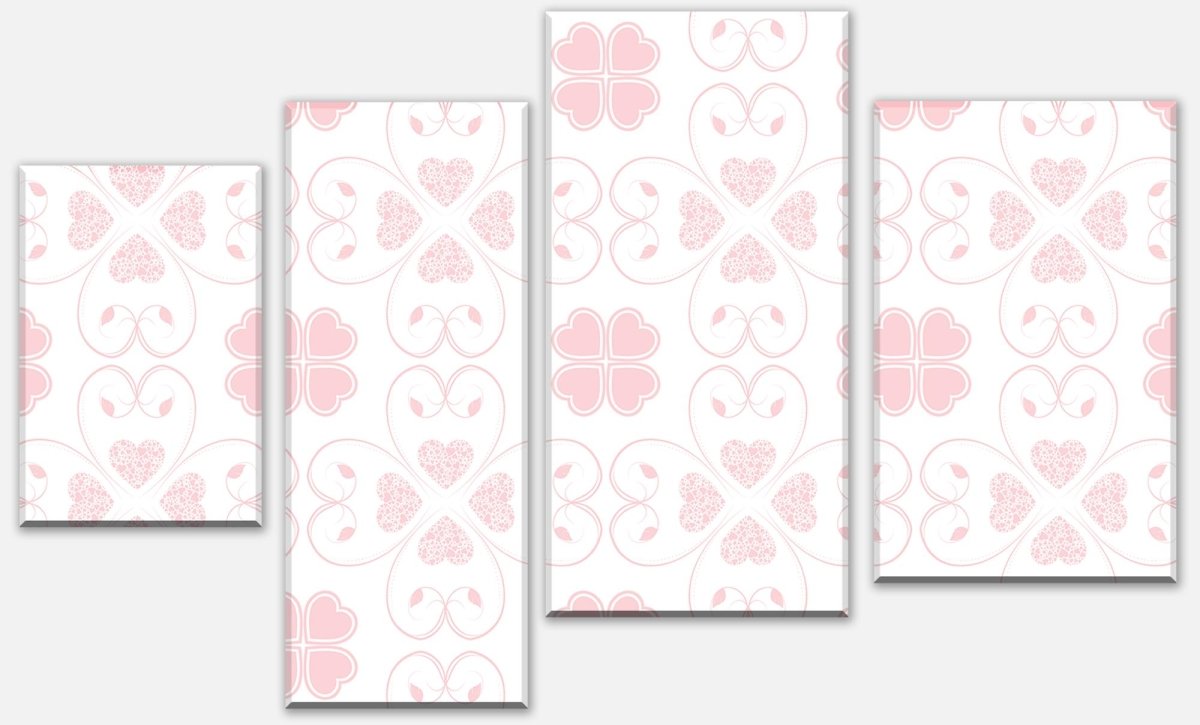 Leinwandbild Mehrteiler Rosa Herzmuster M0995 Leinwandbild Mehrteiler Rosa Herzmuster M0995