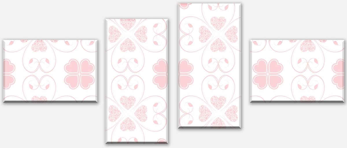 Leinwandbild Mehrteiler Rosa Herzmuster M0995 Leinwandbild Mehrteiler Rosa Herzmuster M0995