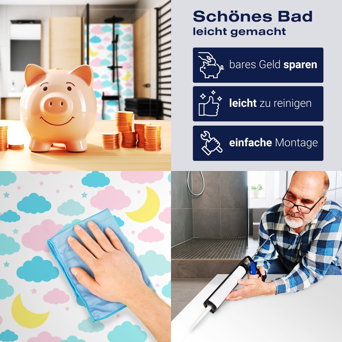 Duschwand Pastellfarbene Nacht M0996 entdecken - Bild 7 Duschwand Pastellfarbene Nacht M0996 entdecken - Bild 7