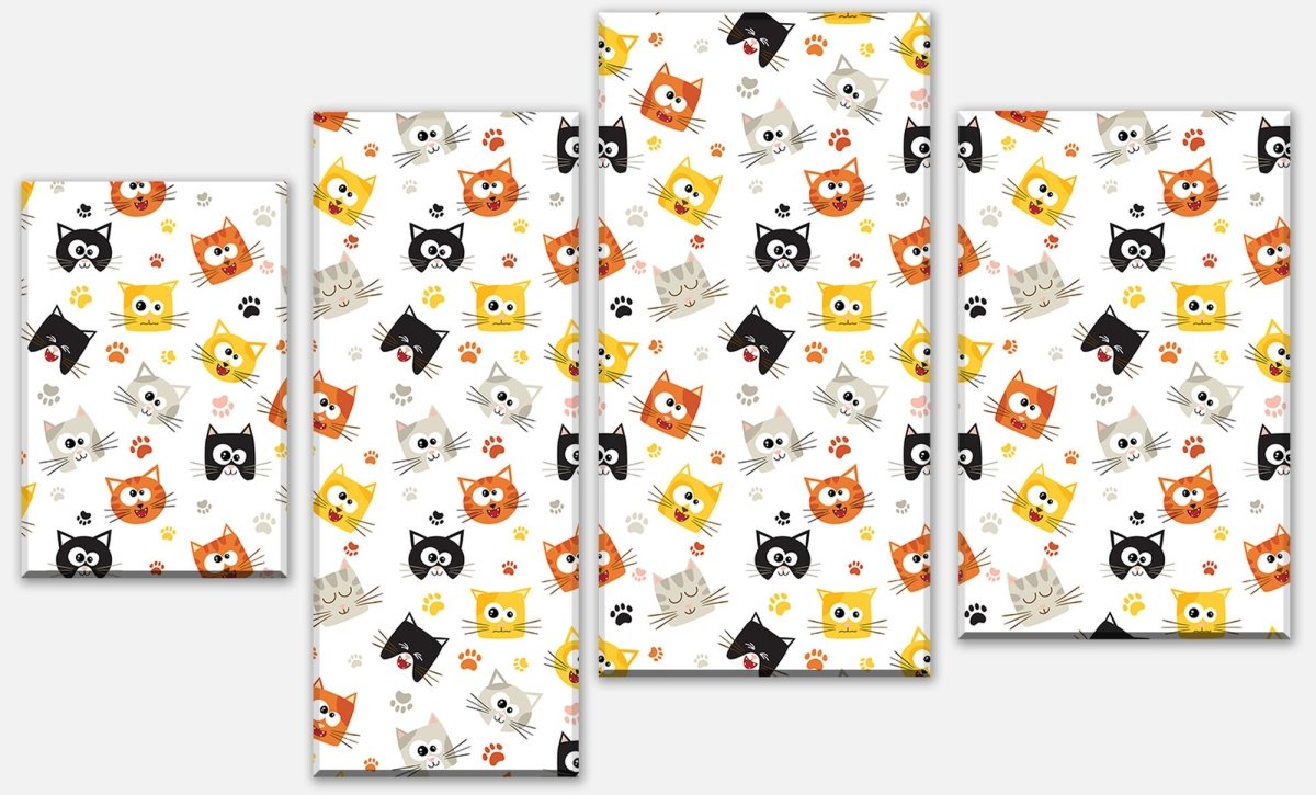 Leinwandbild Mehrteiler Lustige Kätzchen M0997 Leinwandbild Mehrteiler Lustige Kätzchen M0997