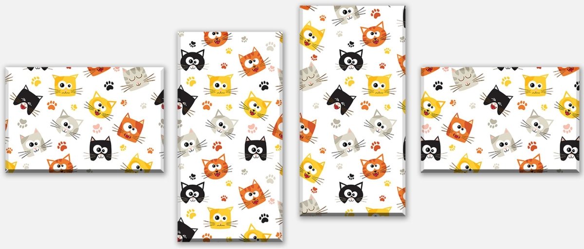 Leinwandbild Mehrteiler Lustige Kätzchen M0997 Leinwandbild Mehrteiler Lustige Kätzchen M0997