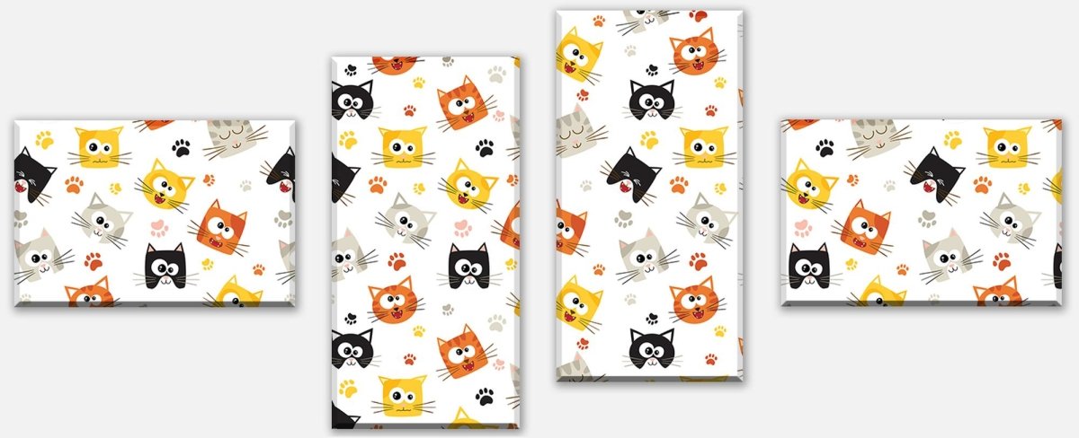 Leinwandbild Mehrteiler Lustige Kätzchen M0997 Leinwandbild Mehrteiler Lustige Kätzchen M0997