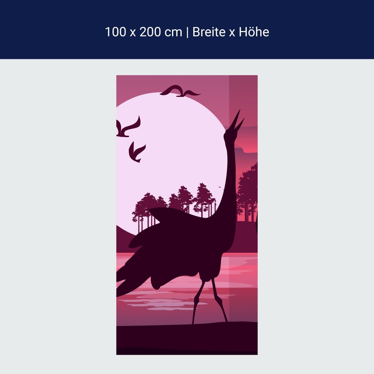 Duschwand Romantische Aussicht, Reihern M0999 Duschwand Romantische Aussicht, Reihern M0999