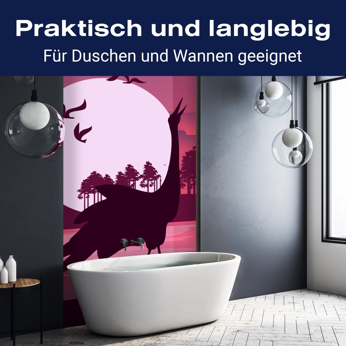 Duschwand Romantische Aussicht, Reihern M0999 entdecken - Bild 3 Duschwand Romantische Aussicht, Reihern M0999 entdecken - Bild 3