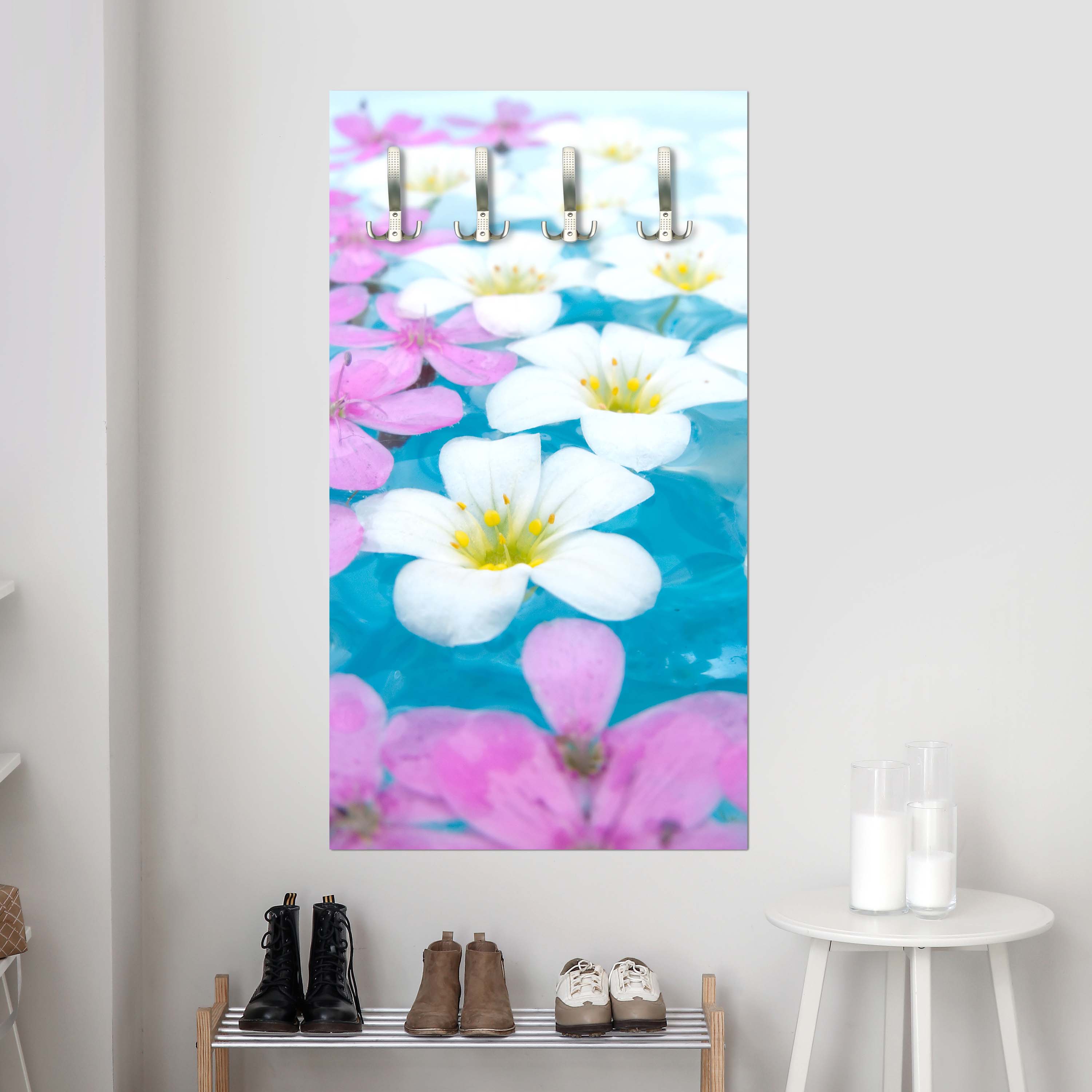 Garderobe Weiße und rosa Blumen M1001 entdecken - Bild 2 Garderobe Weiße und rosa Blumen M1001 entdecken - Bild 2