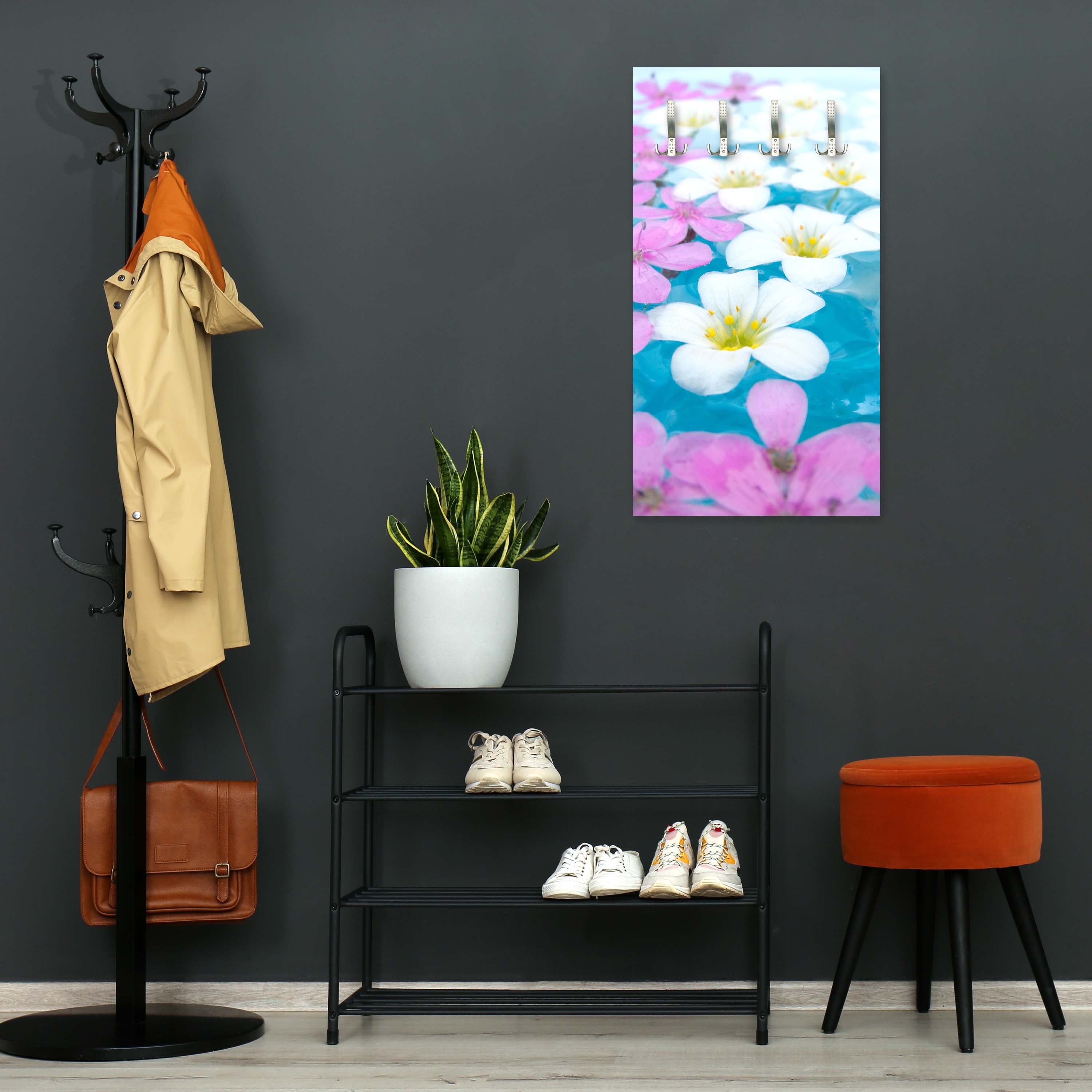 Garderobe Weiße und rosa Blumen M1001 entdecken - Bild 5 Garderobe Weiße und rosa Blumen M1001 entdecken - Bild 5