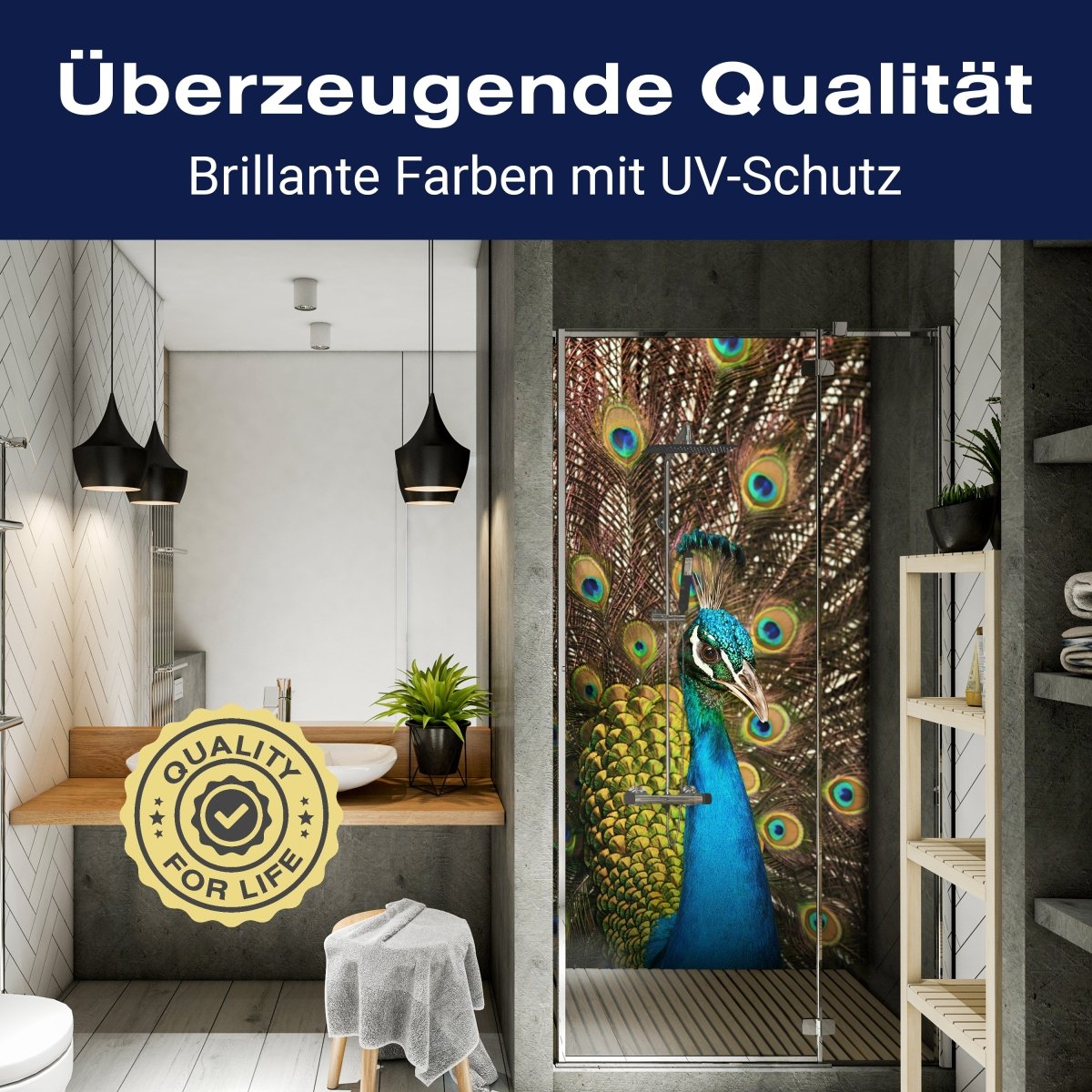 Duschwand schöner Pfau M1005 entdecken - Bild 2 Duschwand schöner Pfau M1005 entdecken - Bild 2