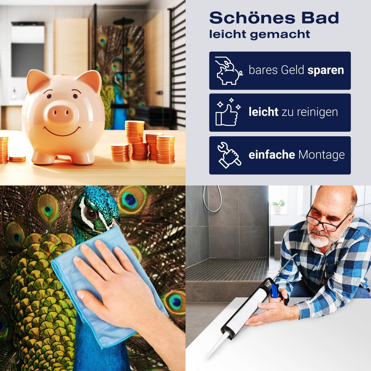 Duschwand schöner Pfau M1005 entdecken - Bild 7 Duschwand schöner Pfau M1005 entdecken - Bild 7