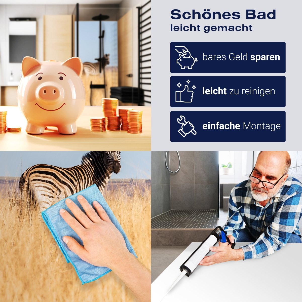 Duschwand Manada de cebras M1007 entdecken - Bild 7 Duschwand Manada de cebras M1007 entdecken - Bild 7