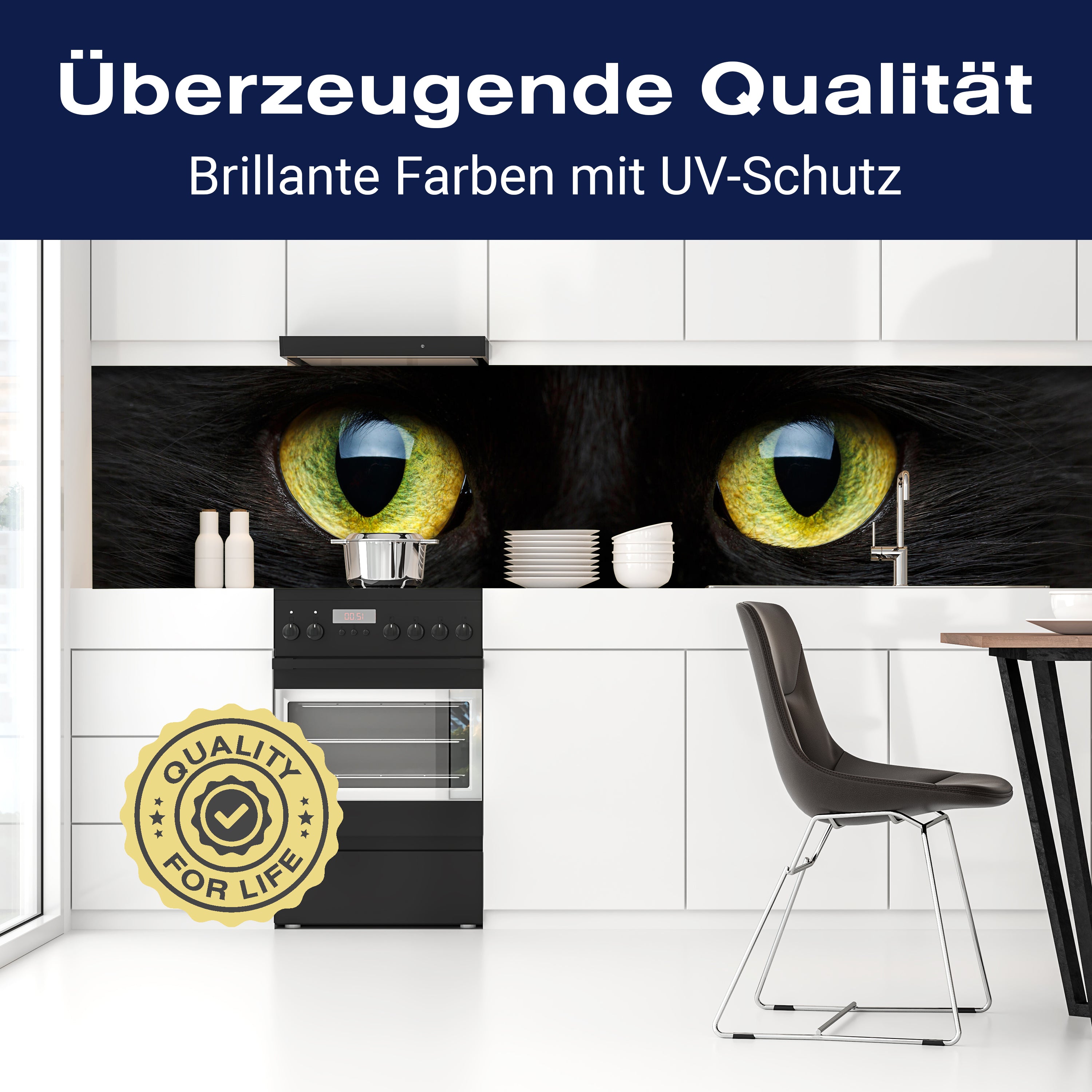 Küchenrückwand Nahaufnahme der schwarzen Katze M1013 entdecken - Bild 2 Küchenrückwand Nahaufnahme der schwarzen Katze M1013 entdecken - Bild 2