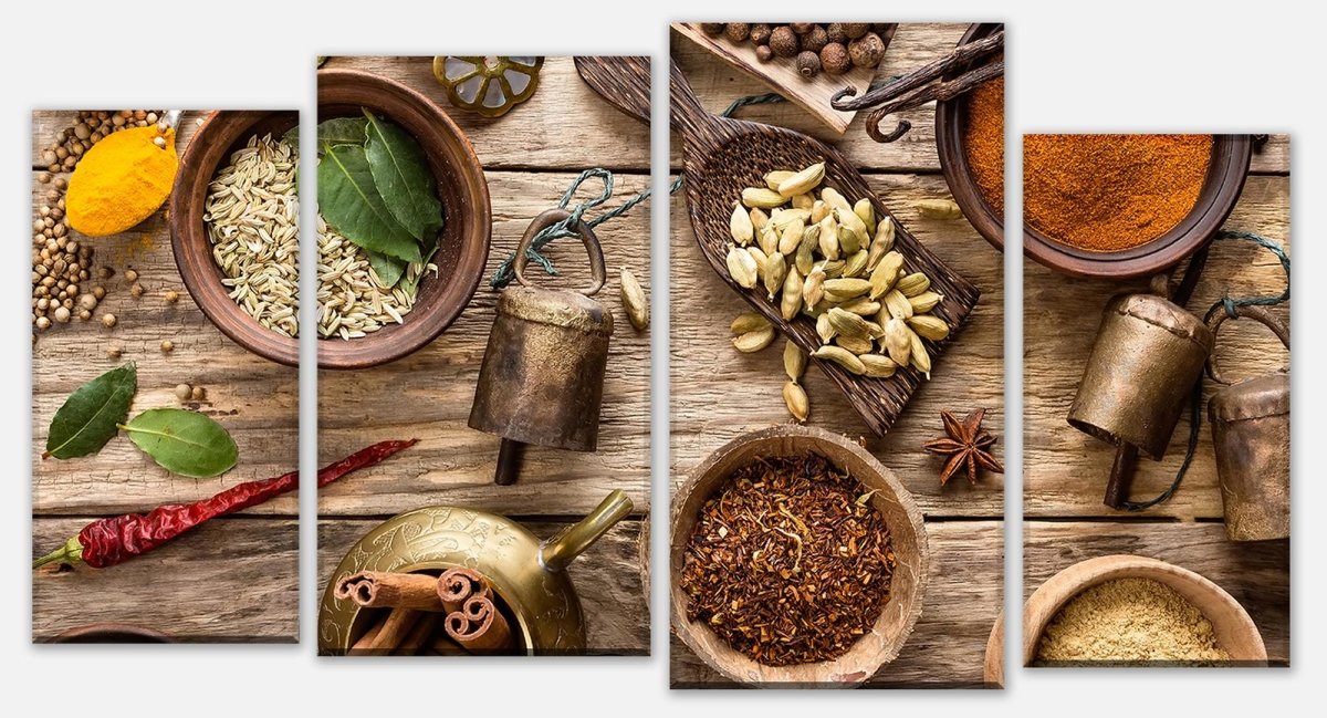Leinwandbild Mehrteiler Vielzahl von Gewürzen M1019 Leinwandbild Mehrteiler Vielzahl von Gewürzen M1019