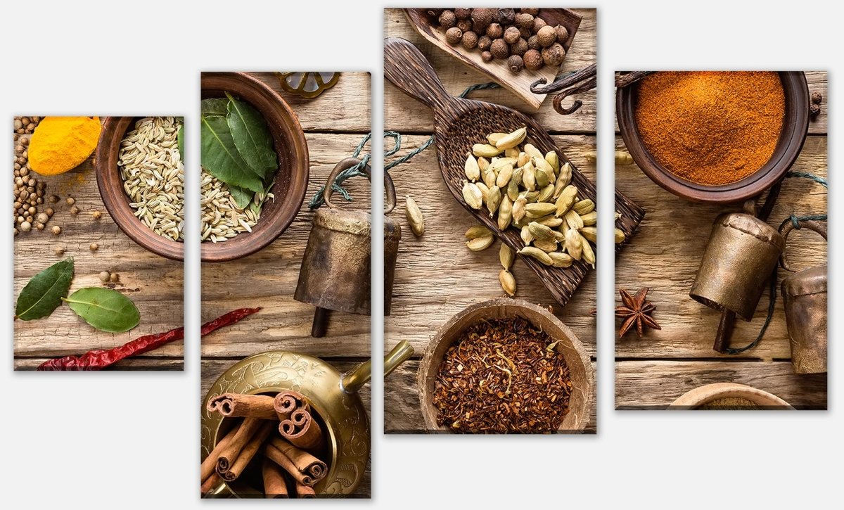 Leinwandbild Mehrteiler Vielzahl von Gewürzen M1019 Leinwandbild Mehrteiler Vielzahl von Gewürzen M1019