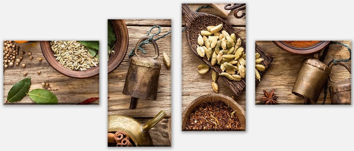 Leinwandbild Mehrteiler Vielzahl von Gewürzen M1019 Leinwandbild Mehrteiler Vielzahl von Gewürzen M1019