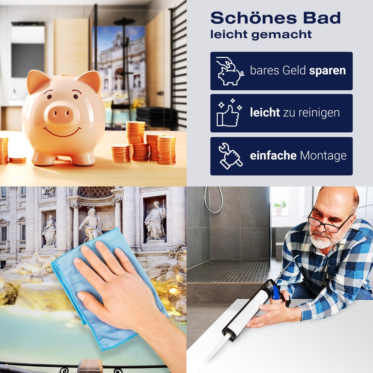 Duschwand Trevi-Brunnen, Rom M1024 entdecken - Bild 7 Duschwand Trevi-Brunnen, Rom M1024 entdecken - Bild 7