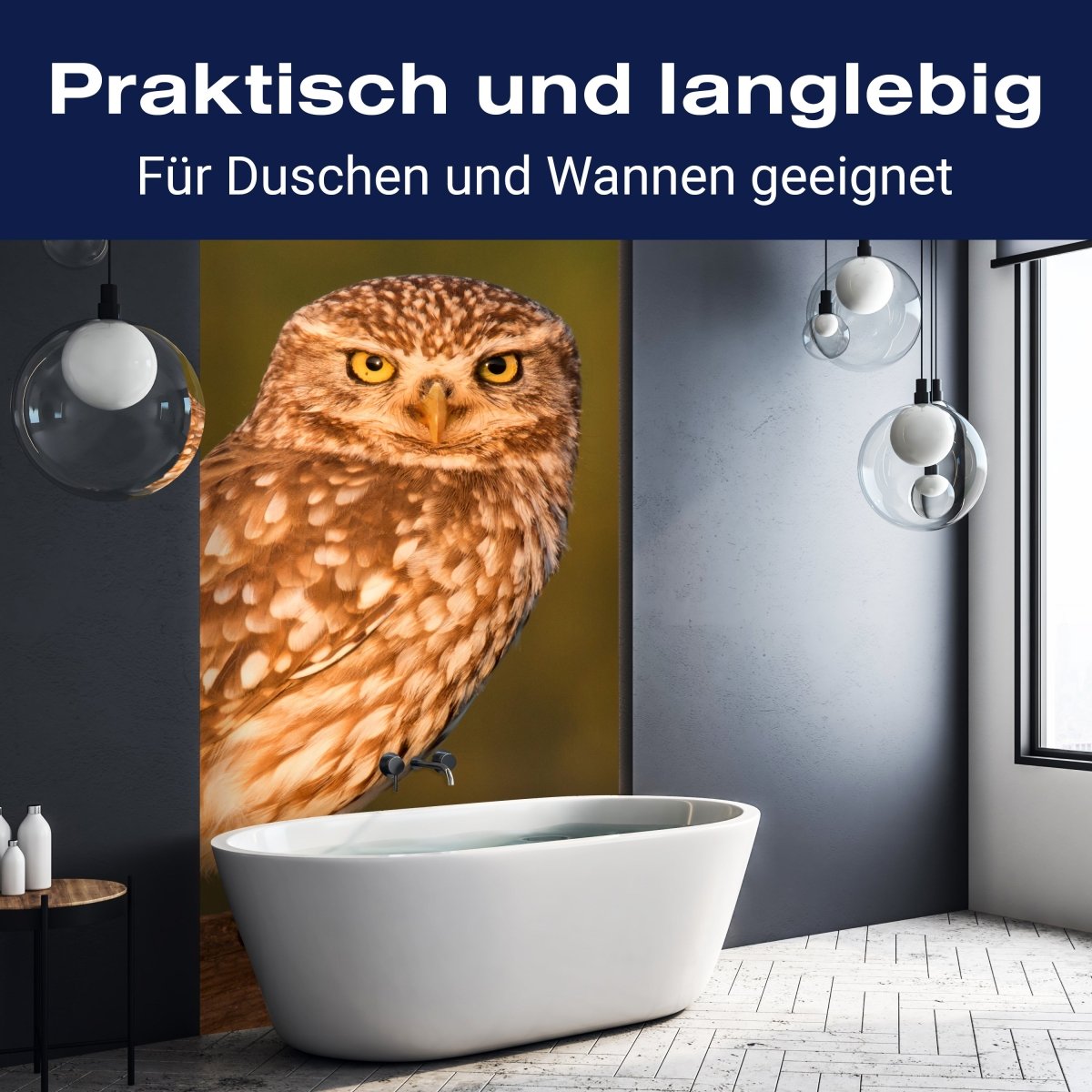 Duschwand Kleine Eule, Baumstamm M1026 entdecken - Bild 3 Duschwand Kleine Eule, Baumstamm M1026 entdecken - Bild 3