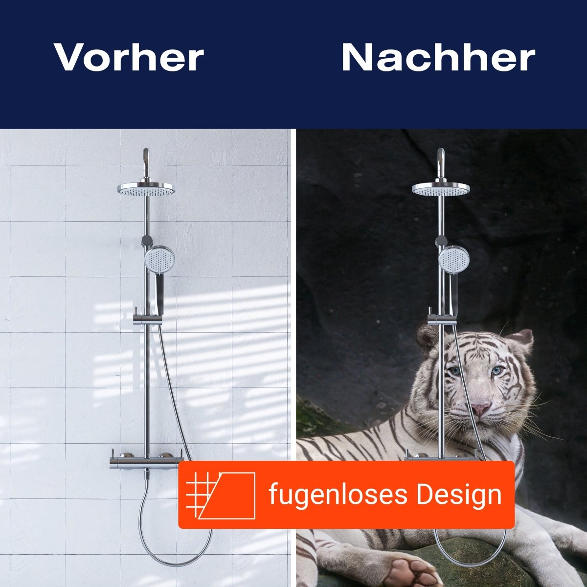 Duschwand Weißer Tiger, Höhle M1027 entdecken - Bild 9 Duschwand Weißer Tiger, Höhle M1027 entdecken - Bild 9