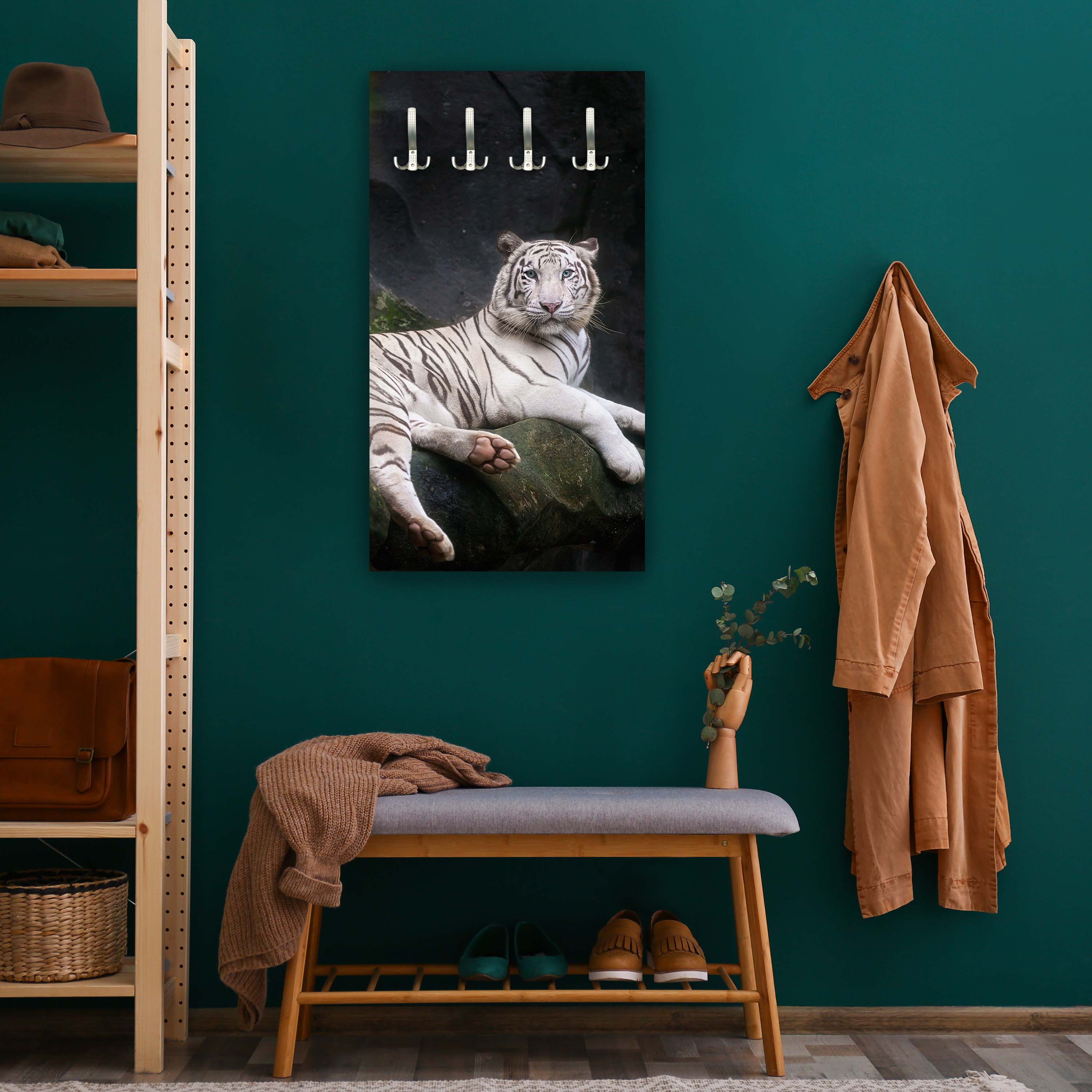 Garderobe Weißer Tiger sitzt in der Höhle M1027 entdecken - Bild 3 Garderobe Weißer Tiger sitzt in der Höhle M1027 entdecken - Bild 3