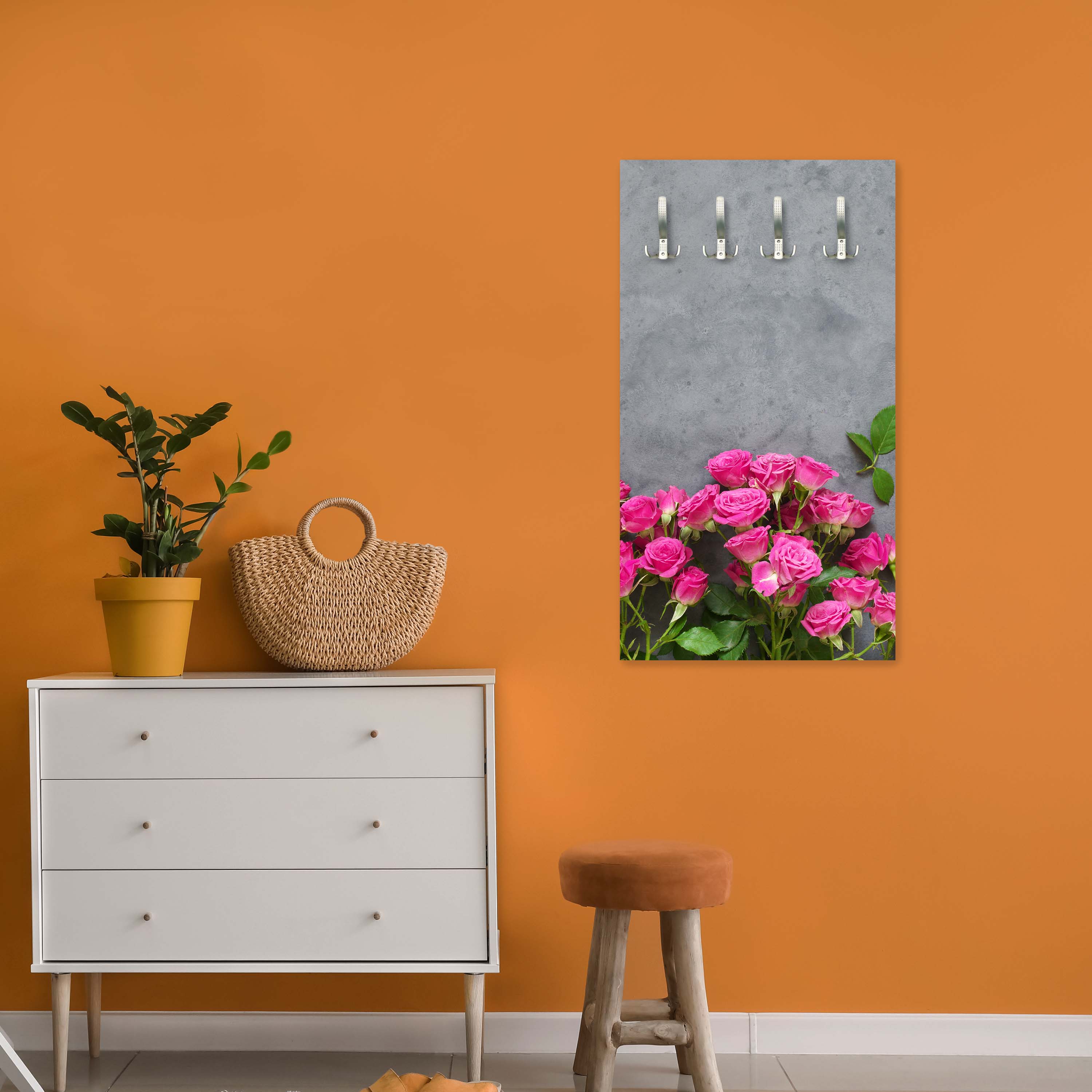 Garderobe Rosa Rosen auf dunkelgrauem Hintergrund M1033 entdecken - Bild 5 Garderobe Rosa Rosen auf dunkelgrauem Hintergrund M1033 entdecken - Bild 5