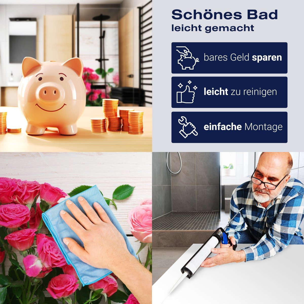 Duschwand Rosa und karminrote Rosen M1034 entdecken - Bild 7 Duschwand Rosa und karminrote Rosen M1034 entdecken - Bild 7