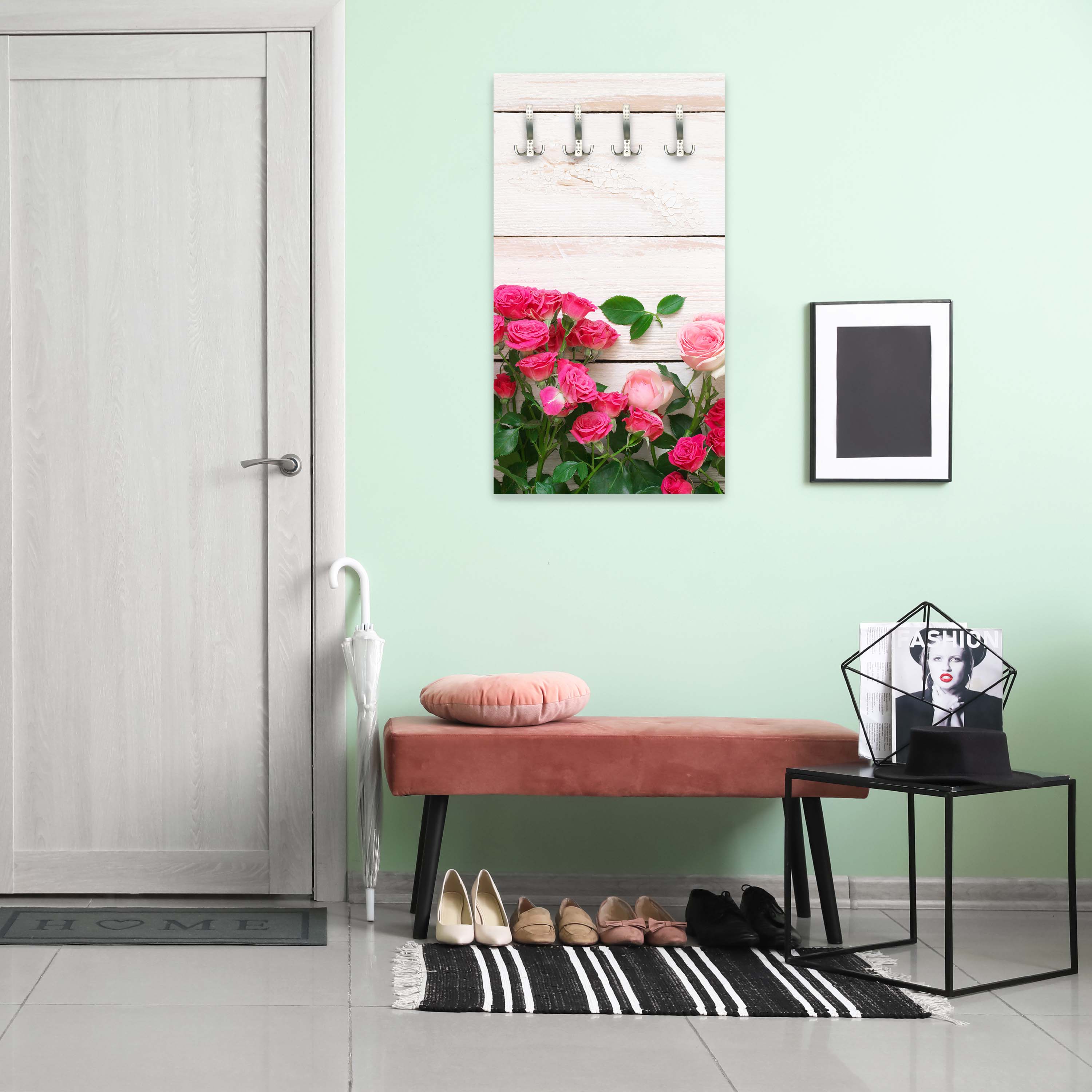 Garderobe Rosa und karminrote Rosen M1034 entdecken - Bild 2 Garderobe Rosa und karminrote Rosen M1034 entdecken - Bild 2