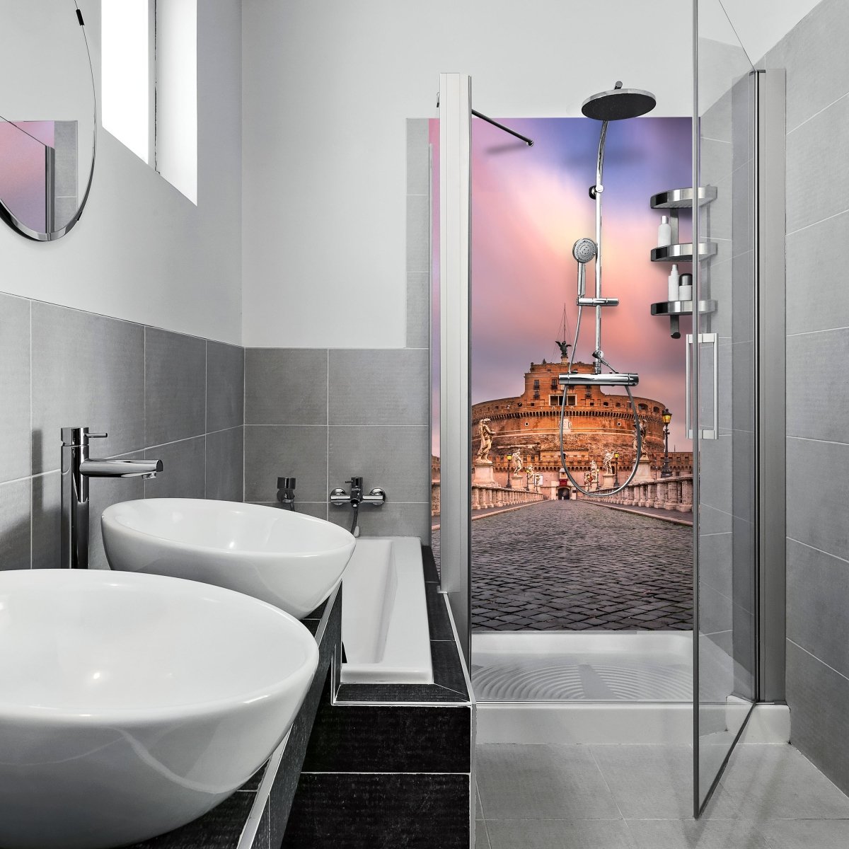 Duschwand Sant Angelo Brücke und Schloss, Rom M1035 entdecken - Bild 1 Duschwand Sant Angelo Brücke und Schloss, Rom M1035 entdecken - Bild 1