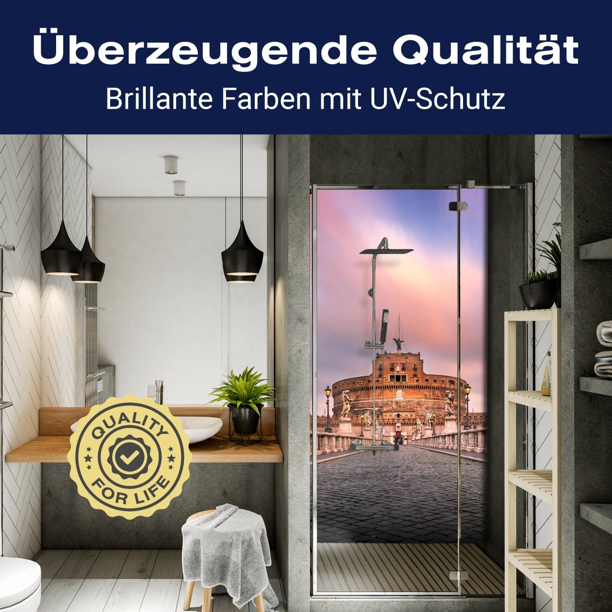 Duschwand Sant Angelo Brücke und Schloss, Rom M1035 entdecken - Bild 2 Duschwand Sant Angelo Brücke und Schloss, Rom M1035 entdecken - Bild 2