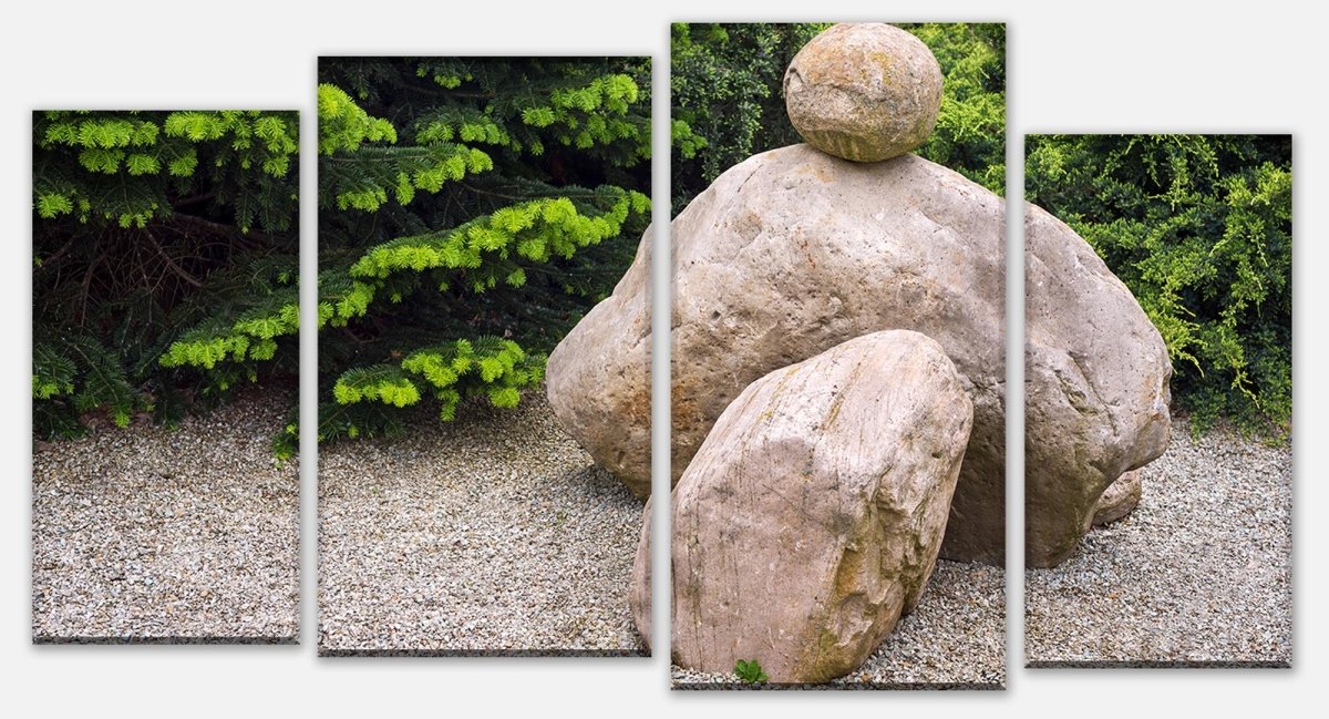 Leinwandbild Mehrteiler Japanischer Zen-Steingarten M1036 Leinwandbild Mehrteiler Japanischer Zen-Steingarten M1036