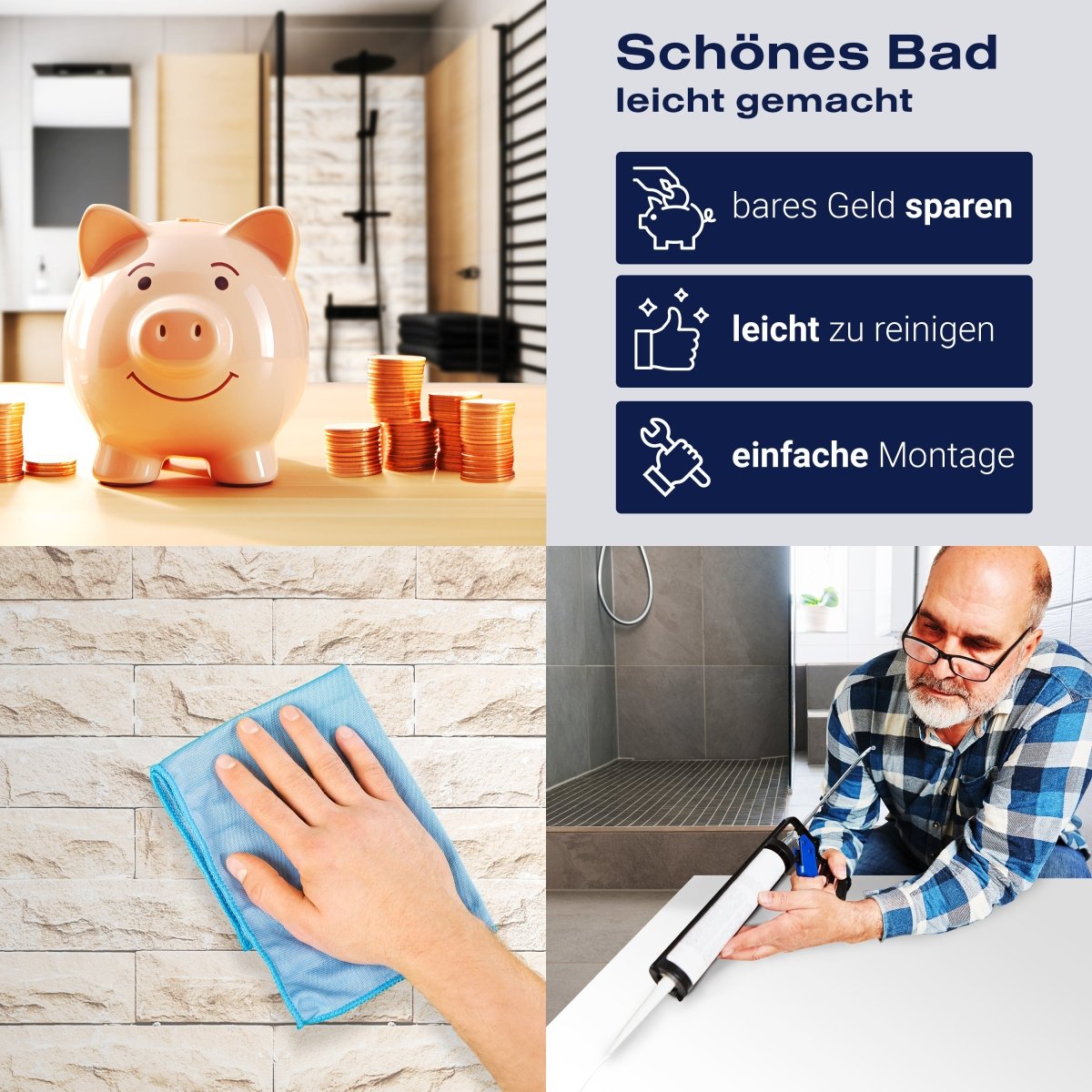 Duschwand Graue Farbe Steinmauer M1037 entdecken - Bild 7 Duschwand Graue Farbe Steinmauer M1037 entdecken - Bild 7