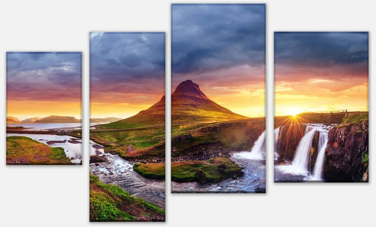 Leinwandbild Mehrteiler Kirkjufell Berg, Island M1038 Leinwandbild Mehrteiler Kirkjufell Berg, Island M1038