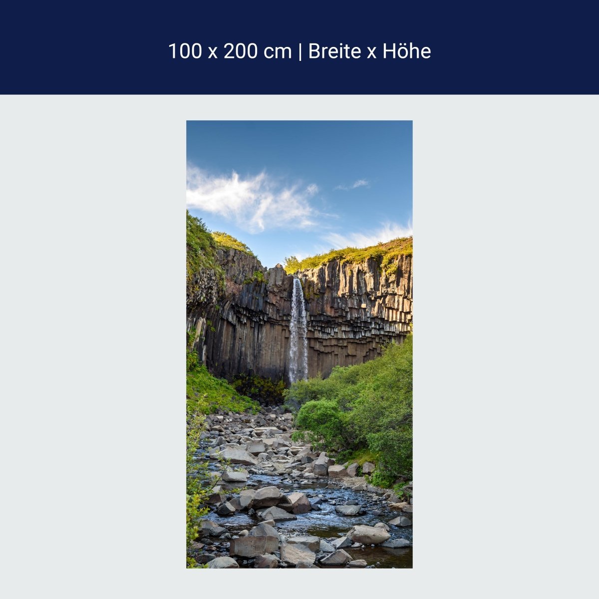 Duschwand Basaltsäulenwasserfall Island M1041 Duschwand Basaltsäulenwasserfall Island M1041