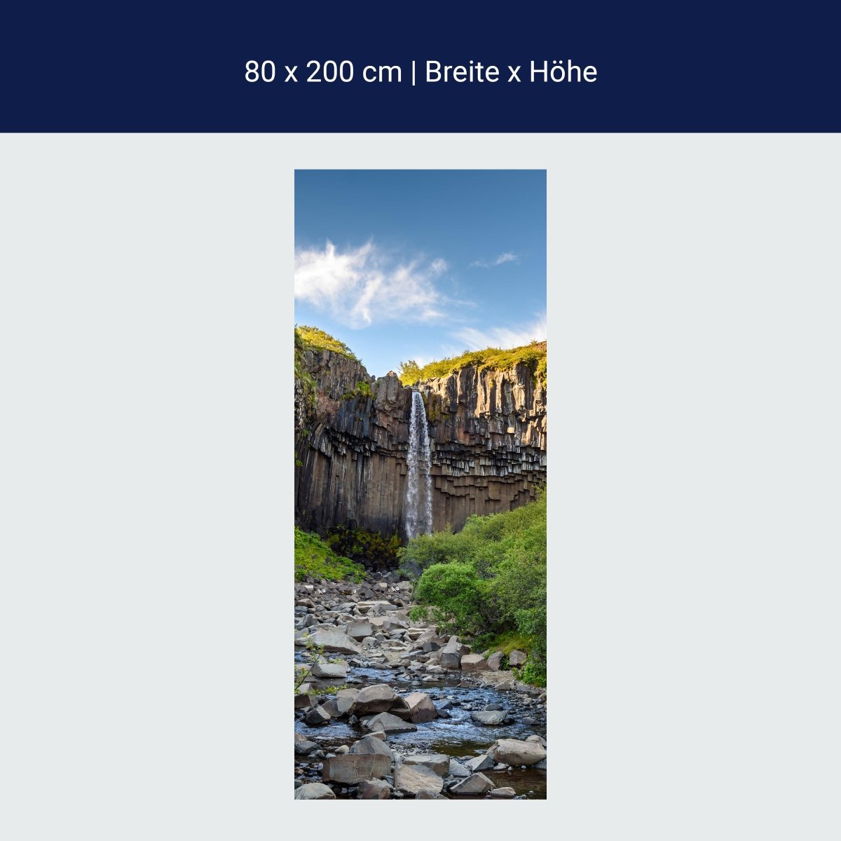 Duschwand Basaltsäulenwasserfall Island M1041 Duschwand Basaltsäulenwasserfall Island M1041