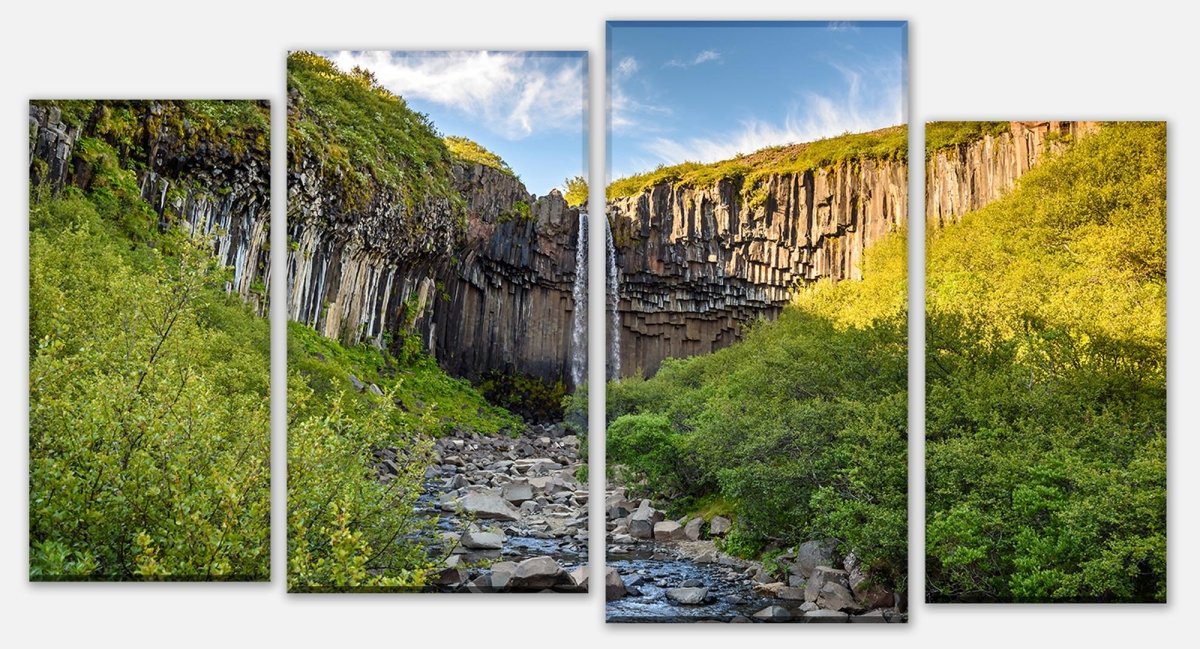 Leinwandbild Mehrteiler Basaltsäulenwasserfall Svartifoss, Island M1041 Leinwandbild Mehrteiler Basaltsäulenwasserfall Svartifoss, Island M1041