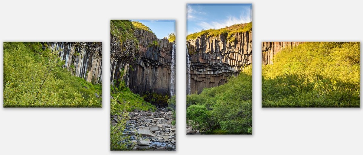 Leinwandbild Mehrteiler Basaltsäulenwasserfall Svartifoss, Island M1041 Leinwandbild Mehrteiler Basaltsäulenwasserfall Svartifoss, Island M1041