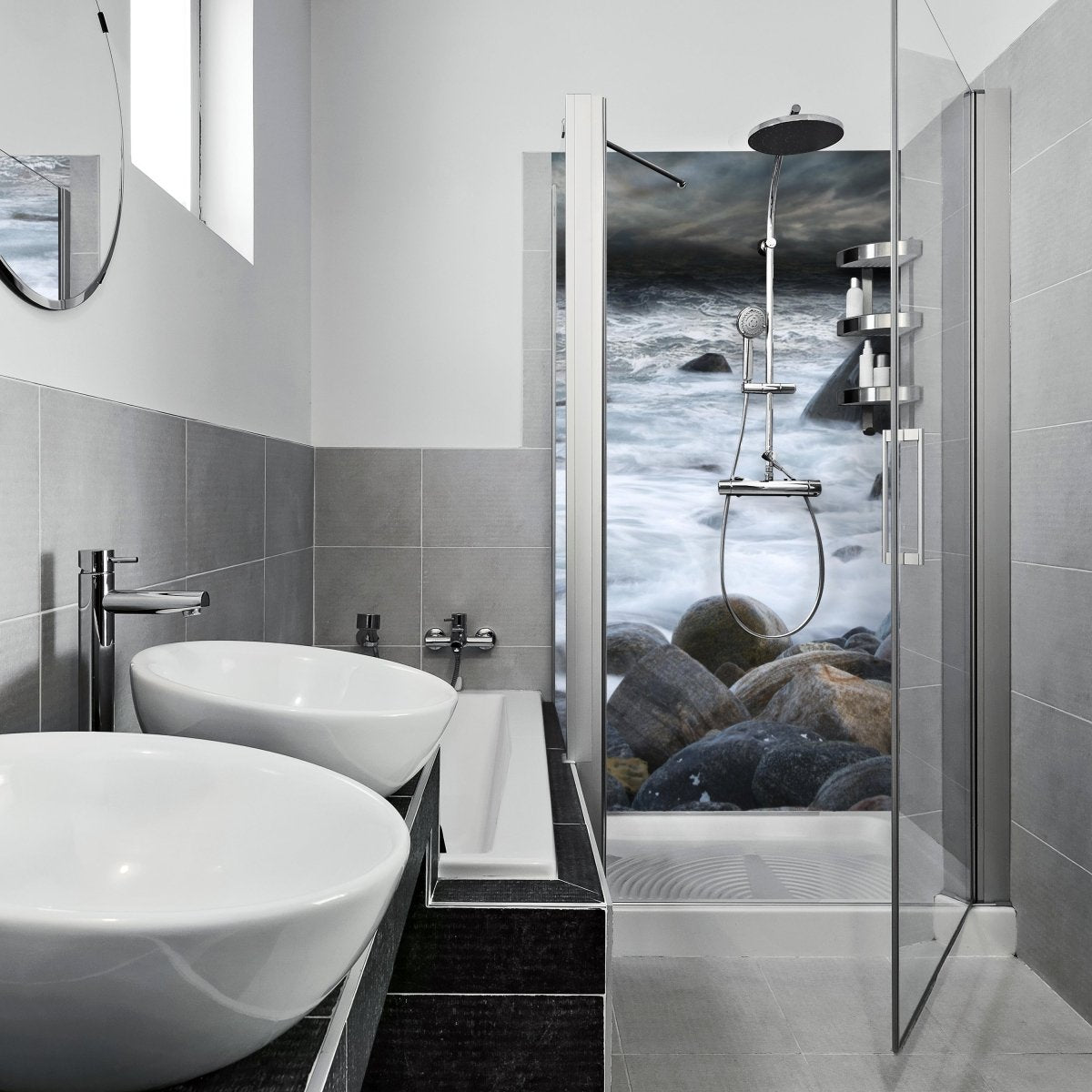 Duschwand Stürmisches Wetter in Alnes M1042 entdecken - Bild 1 Duschwand Stürmisches Wetter in Alnes M1042 entdecken - Bild 1