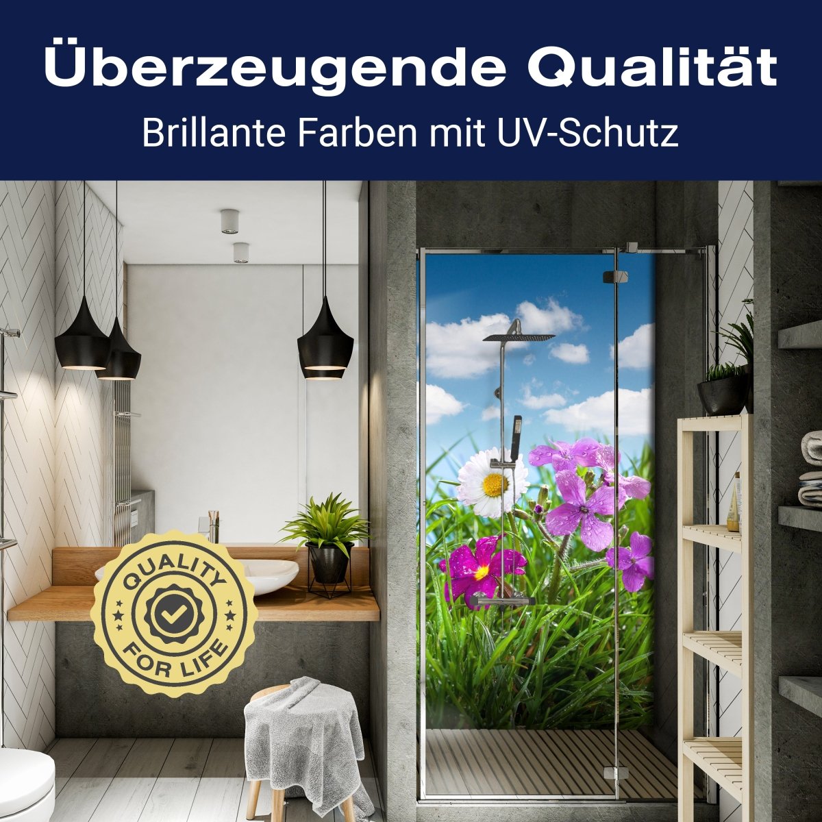 Duschwand Blühende Wiese M1044 entdecken - Bild 2 Duschwand Blühende Wiese M1044 entdecken - Bild 2