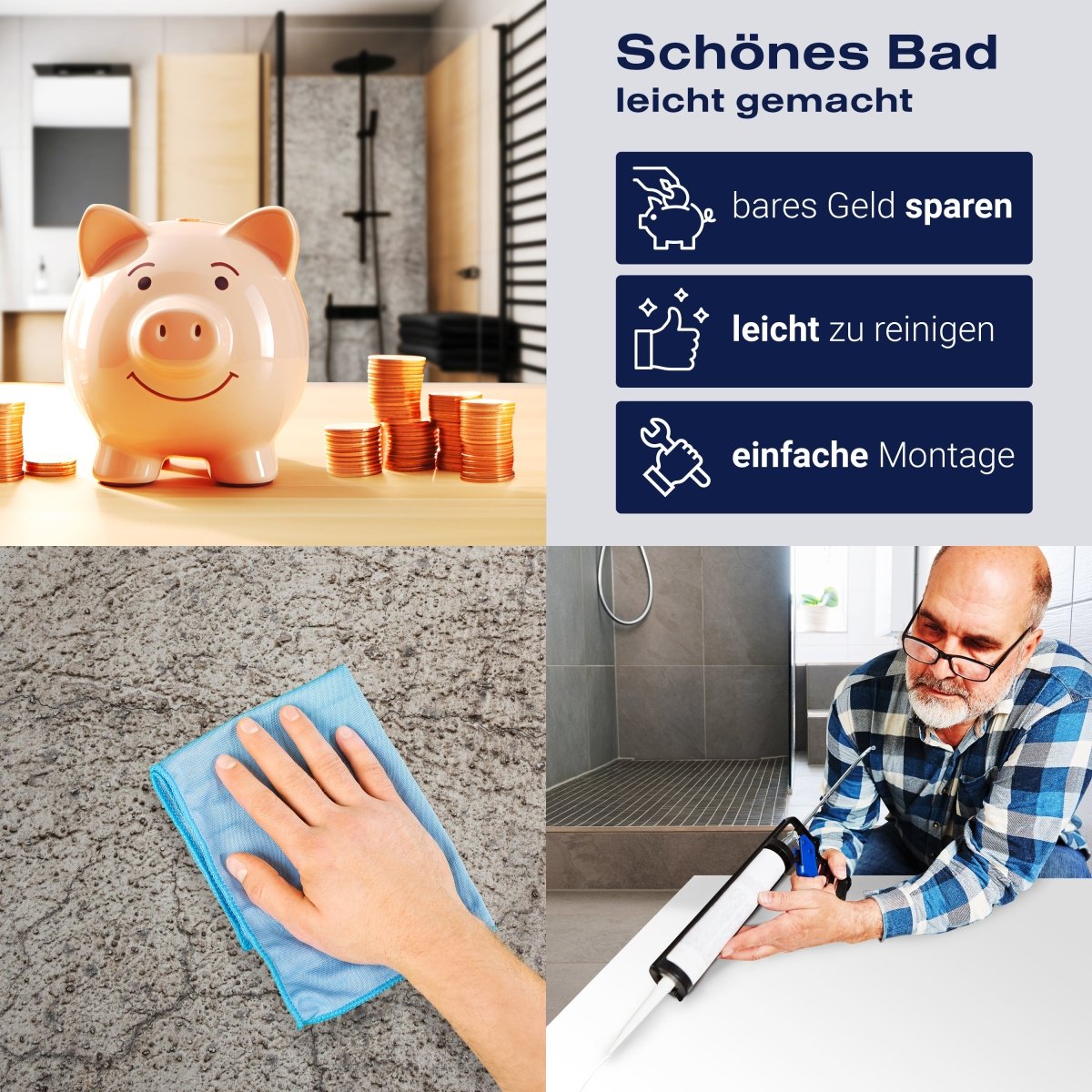 Duschwand Dunkelgrauer Stein M1050 entdecken - Bild 7 Duschwand Dunkelgrauer Stein M1050 entdecken - Bild 7