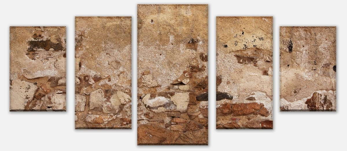 Leinwandbild Mehrteiler Alte Mauer, gebaut aus Stein und Stuck M1051 entdecken - Bild 1 Leinwandbild Mehrteiler Alte Mauer, gebaut aus Stein und Stuck M1051 entdecken - Bild 1
