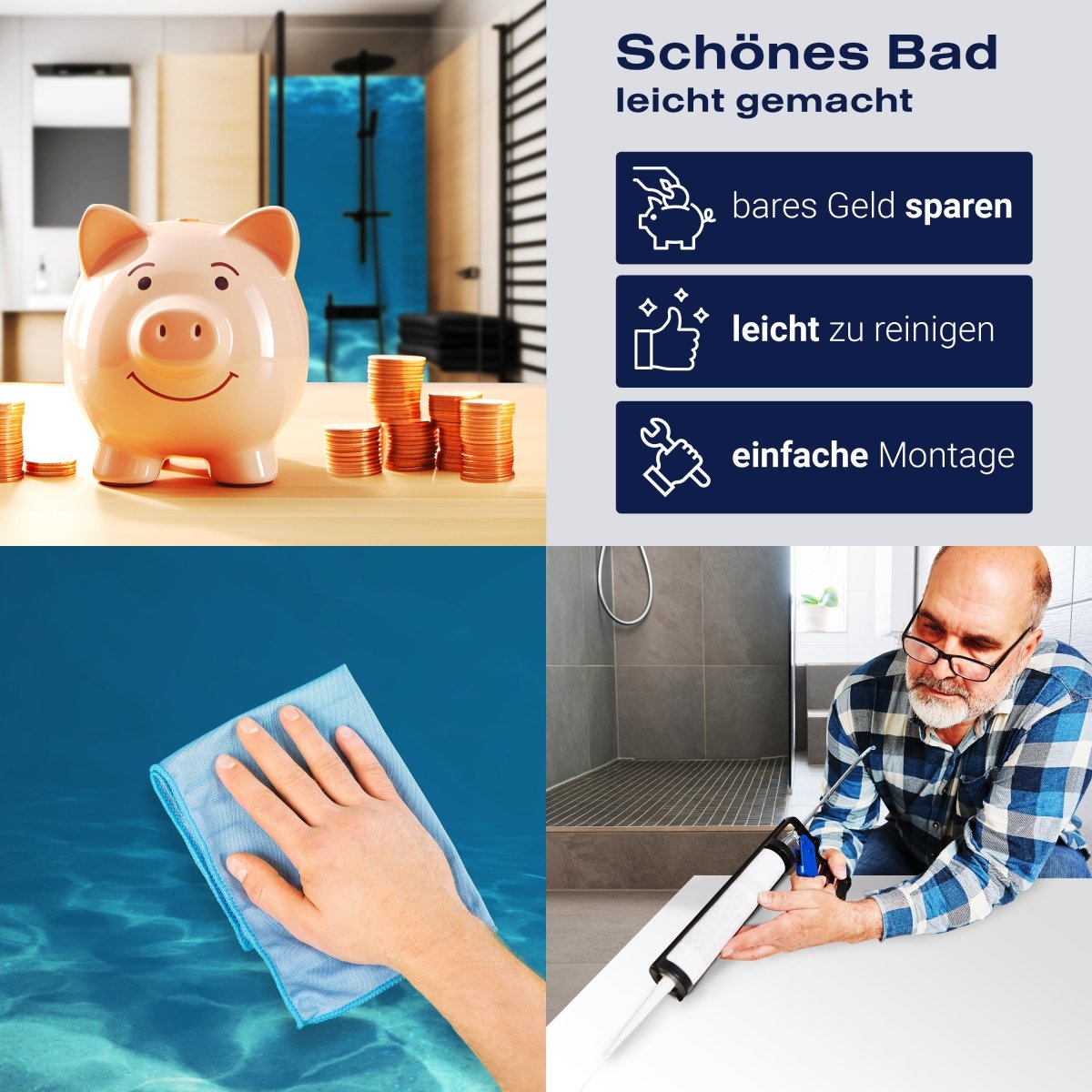 Duschwand Hellblau unter Wasser M1053 entdecken - Bild 7 Duschwand Hellblau unter Wasser M1053 entdecken - Bild 7