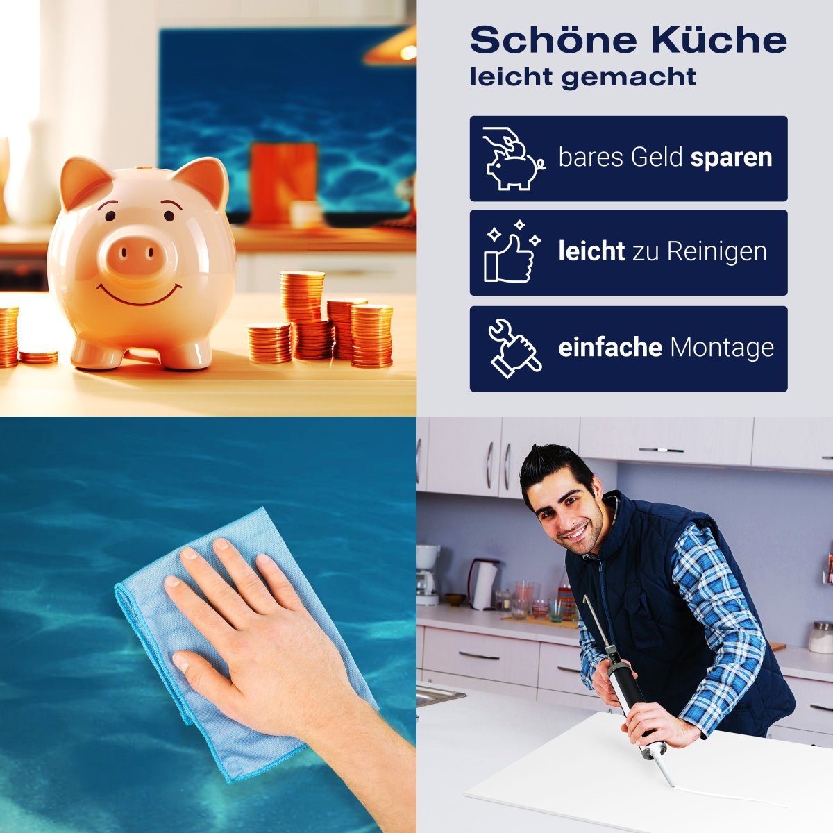 Küchenrückwand Hellblau unter Wasser M1053 entdecken - Bild 7 Küchenrückwand Hellblau unter Wasser M1053 entdecken - Bild 7